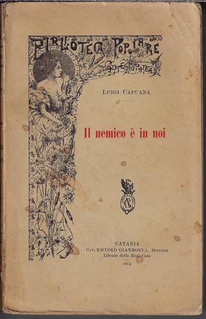 Il nemico è in noi - Luigi Capuana - copertina