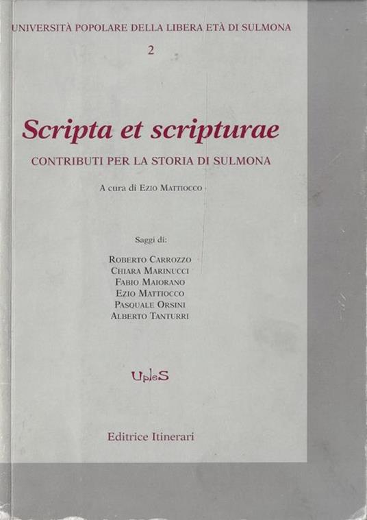 Scripta et scripturae : contributi per la storia di Sulmona - copertina
