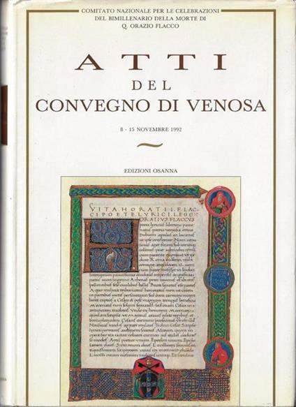 Atti del convegno di Venosa : 8 - 15 novembre 1992 - copertina