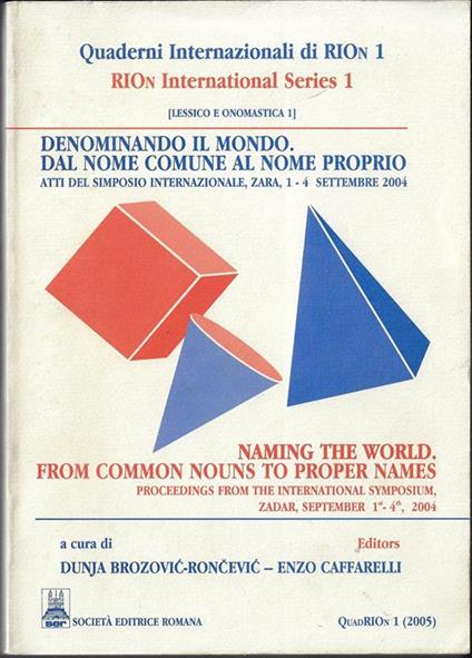 Denominando il mondo: dal nome comune al nome proprio - copertina