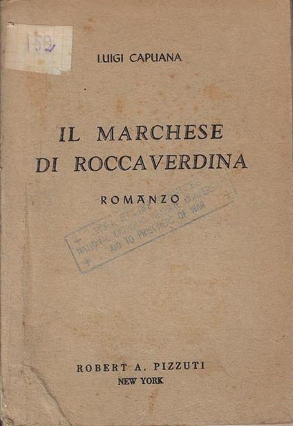 Il marchese di Roccaverdina - Luigi Capuana - copertina