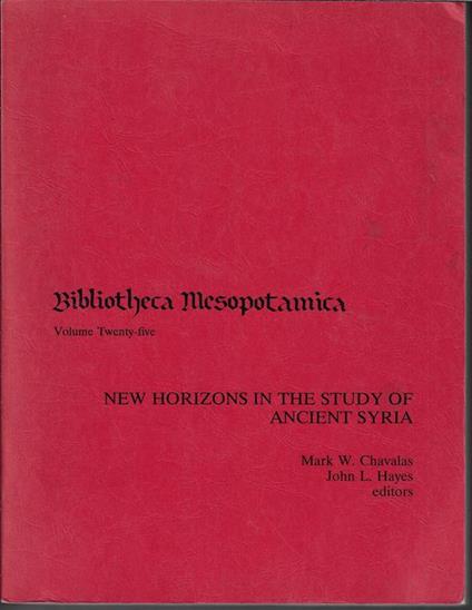 New horizons in the study of ancient Syria - copertina