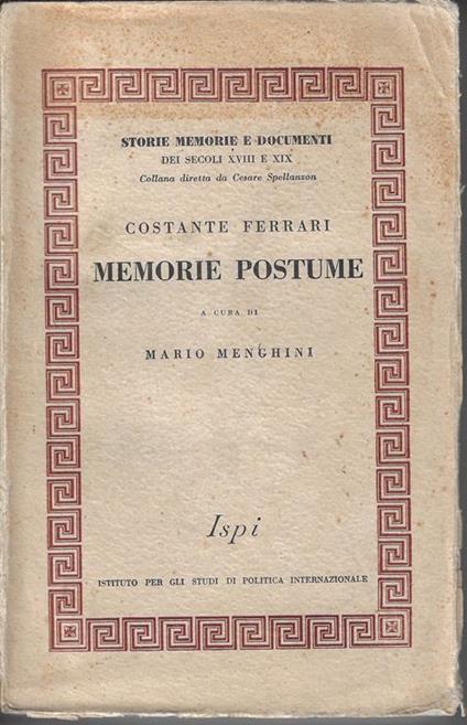Memorie postume - copertina