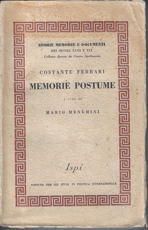 Memorie postume - copertina