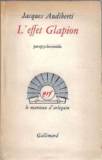 L' effet Glapion : parapsychocomédie - Jacques Audiberti - copertina