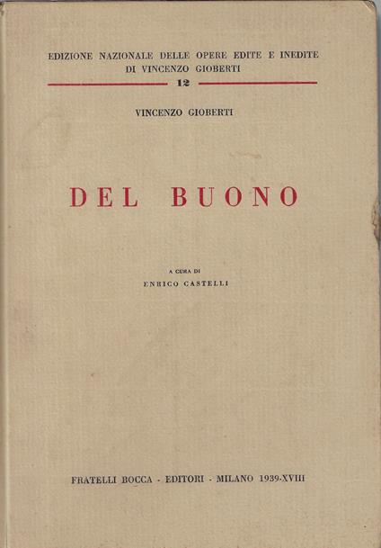 Del buono - Vincenzo Gioberti - copertina