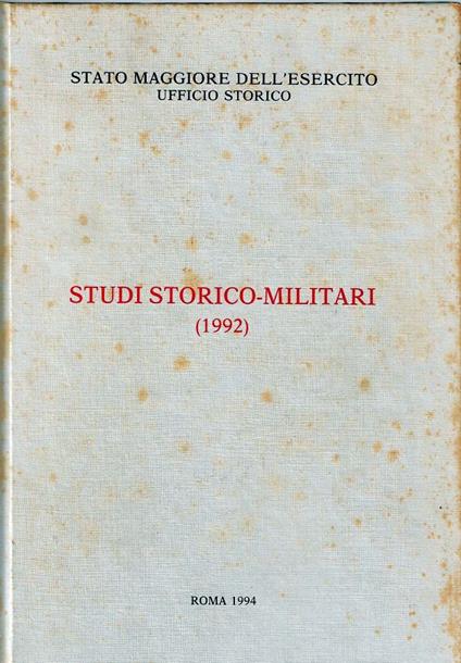 Studi storico-militari : 1992 - copertina