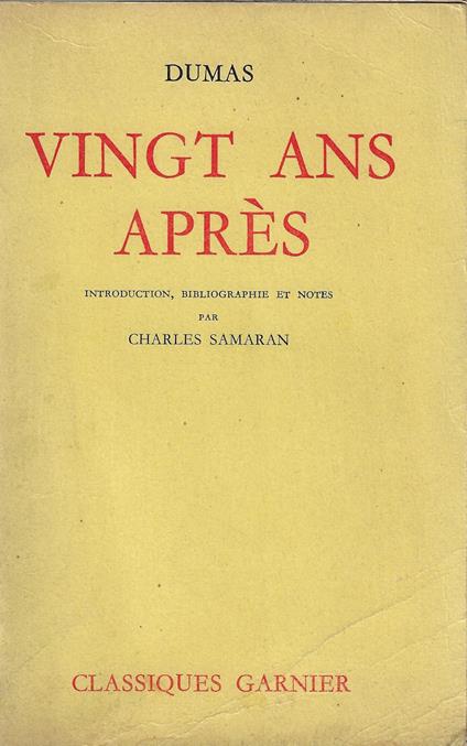 Vingt ans apres - Dumas Alexandre - copertina