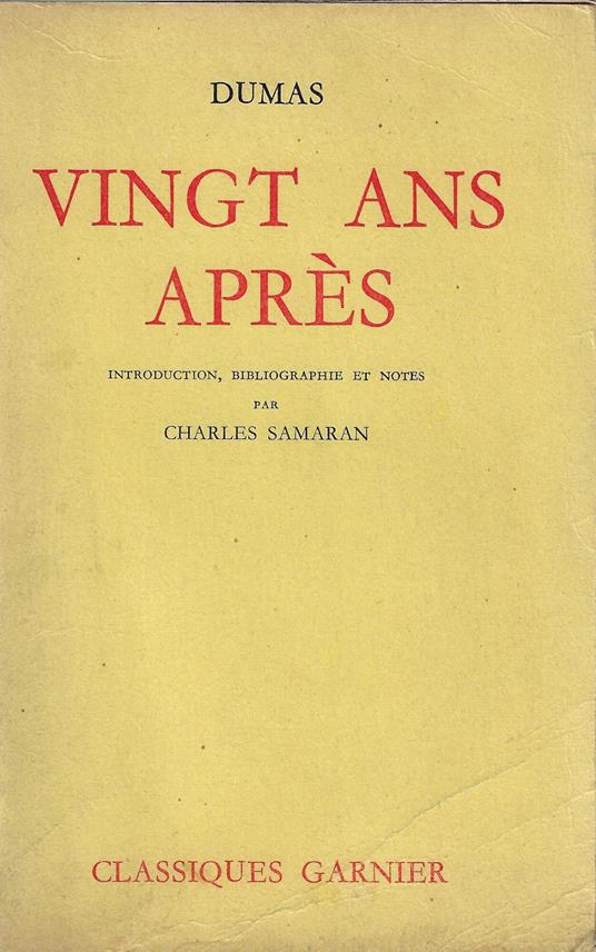 Vingt ans apres - Dumas Alexandre - copertina