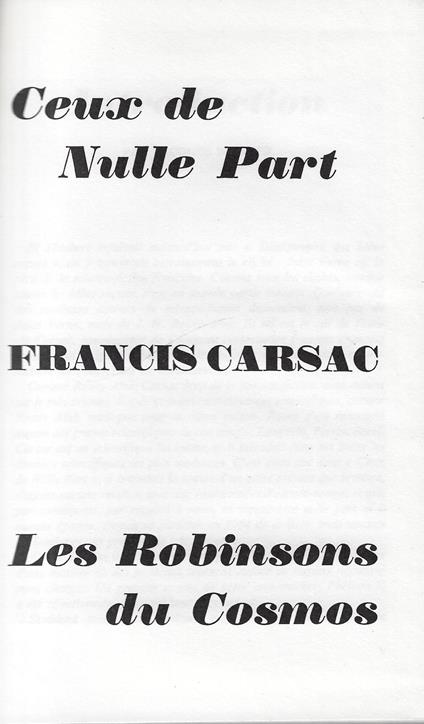 Ceux de Nulle Part - Les Robinsons du Cosmos - Francis Carsac - copertina