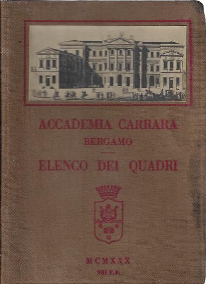 Accademia Carrara in Bergamo : elenco dei quadri - copertina