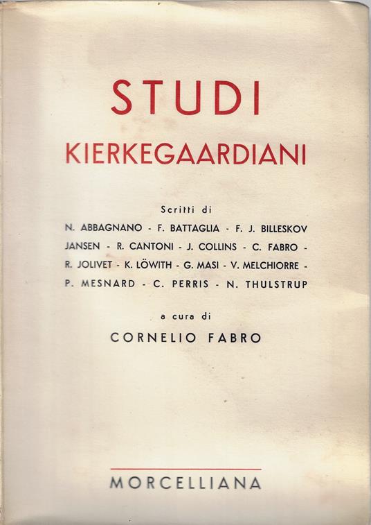 Studi kierkegaardiani - copertina