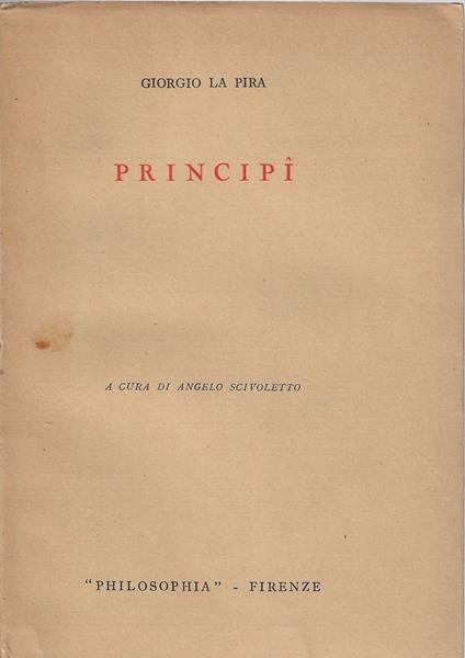 Principî - Giorgio La Pira - copertina