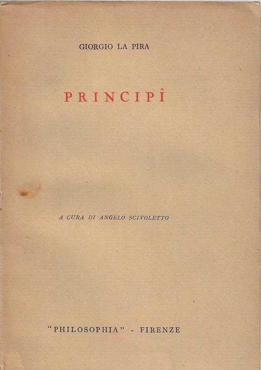 Principî - Giorgio La Pira - copertina