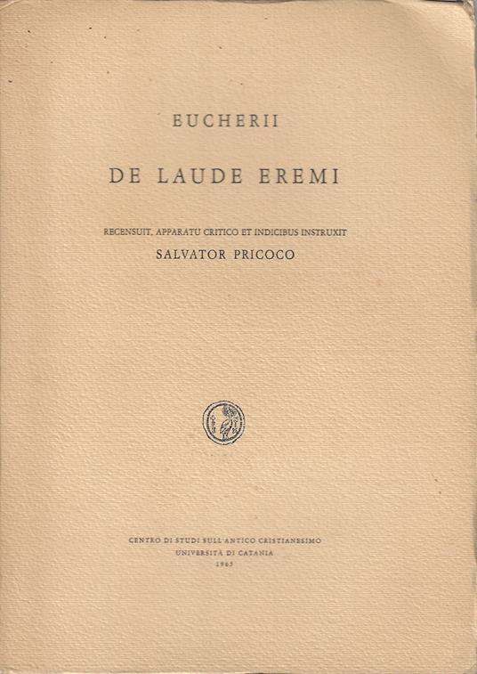 Eucherii De laude eremi - copertina