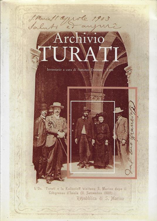 Archivio Turati. Inventario - copertina