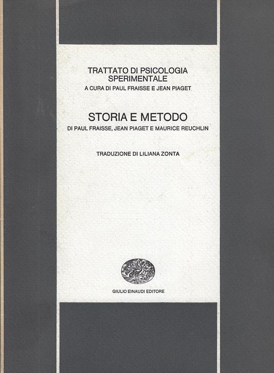 Trattato di psicologia sperimentale 1: Storia e metodo - Paul Fraisse - copertina