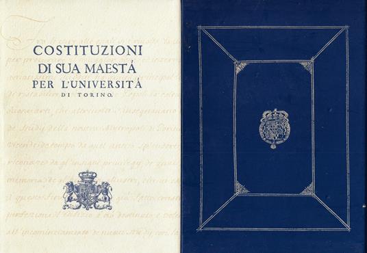 Costituzioni di sua maesta per l'Università di Torino - copertina