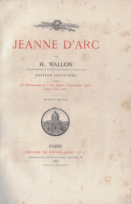 Jeanne D'Arc - Henri Wallon - copertina