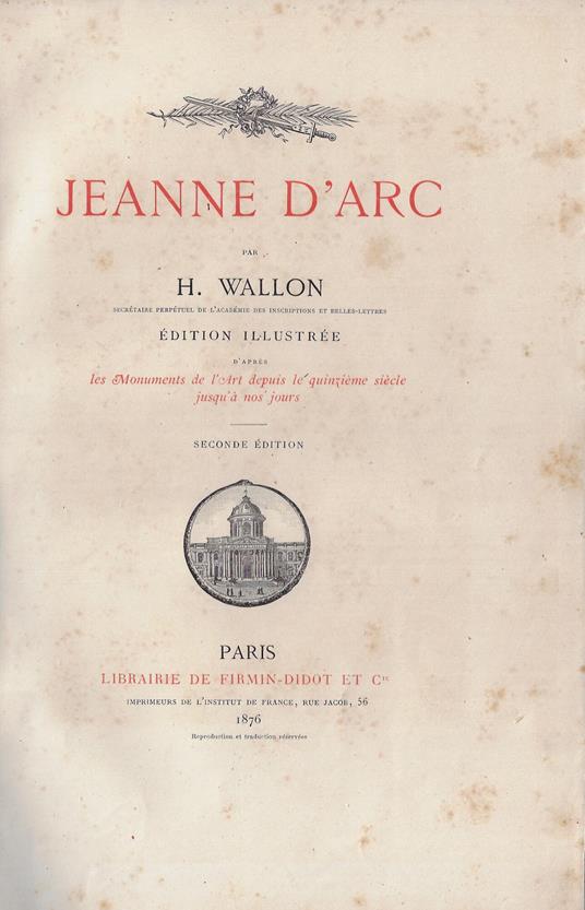 Jeanne D'Arc - Henri Wallon - copertina