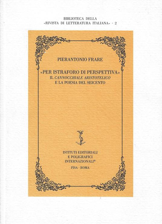 Per istraforo di perspettiva. Il cannocchiale aristotelico e la poesia del Seicento - copertina