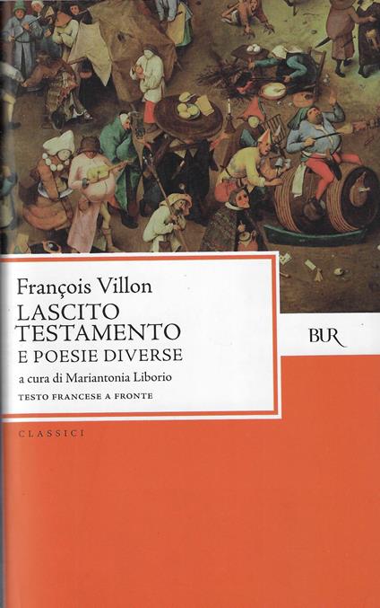 Lascito Testamento e Poesie diverse - François Villon - copertina