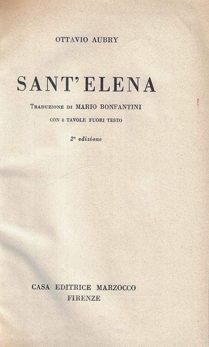 Sant' Elena - Octave Aubry - copertina