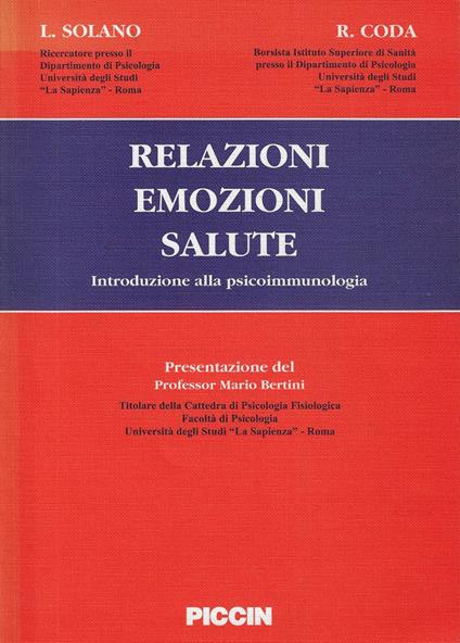 Relazioni, emozioni, salute : introduzione alla psicoimmunologia - copertina