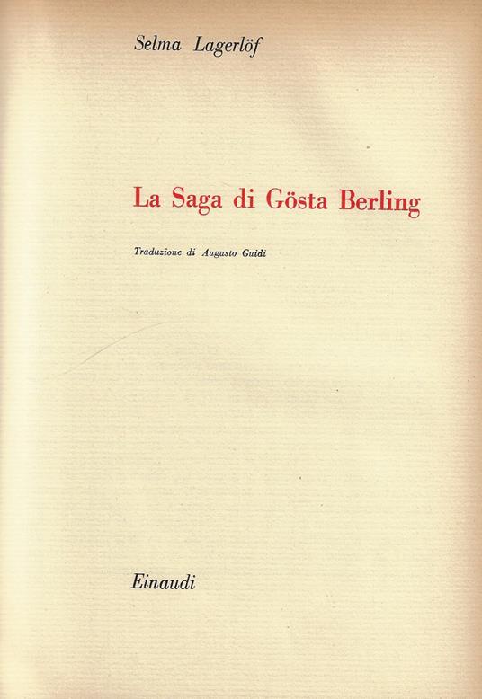 La saga di Gosta Berling - Selma Lagerlöf - copertina