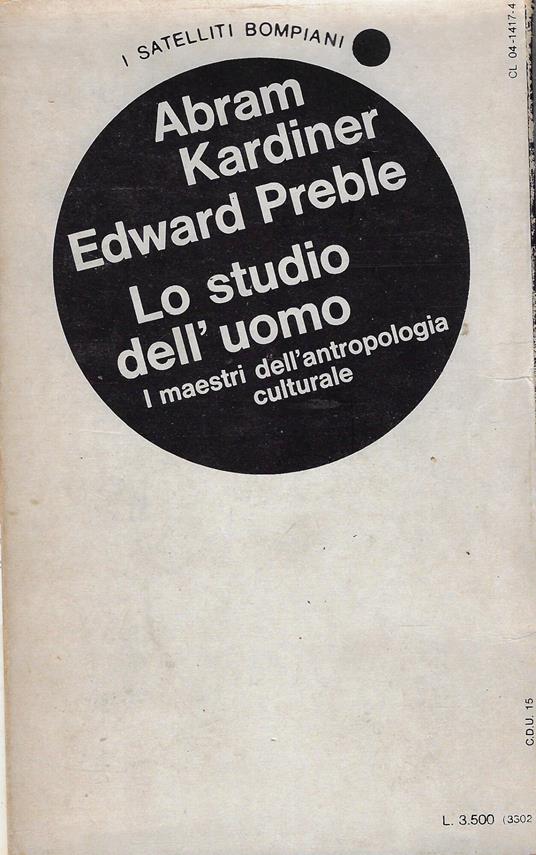 Lo studio dell'uomo : i maestri dell'antropologia culturale (tre volumi) - Abram Kardiner - copertina