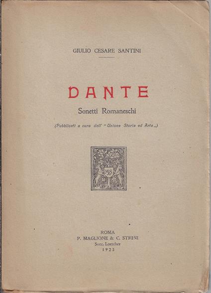 Dante : sonetti romaneschi - Giulio Cesare Santini - copertina