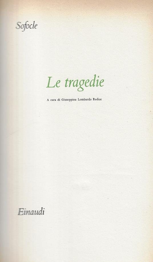 Le tragedie - Sofocle - copertina