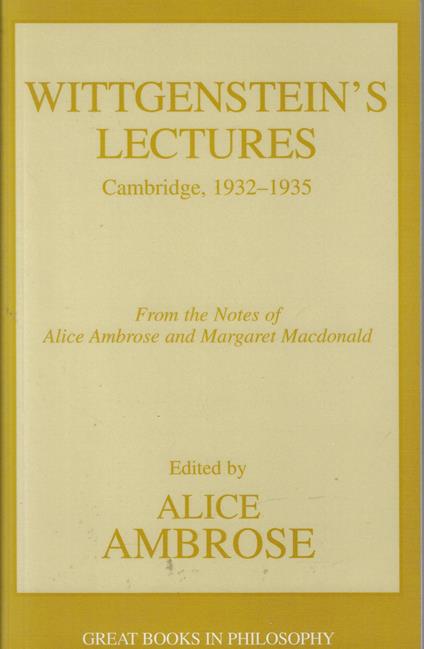 Wittgenstein's Lectures: Cambridge, 1932-1935 - Ludwig Wittgenstein - copertina