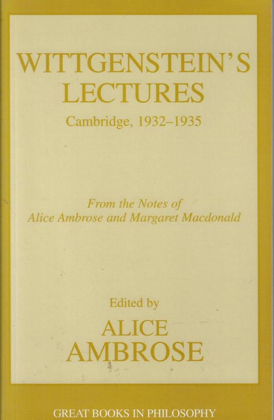Wittgenstein's Lectures: Cambridge, 1932-1935 - Ludwig Wittgenstein - copertina