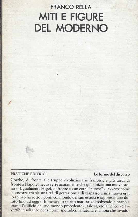 Miti e figure del moderno - Franco Rella - copertina