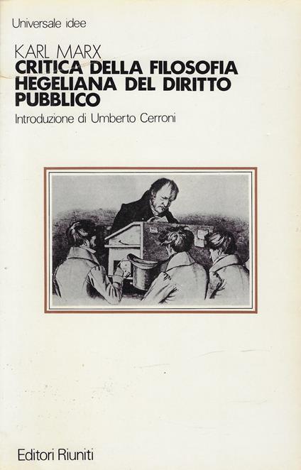 Critica della filosofia hegeliana del diritto pubblico - Karl Marx - copertina