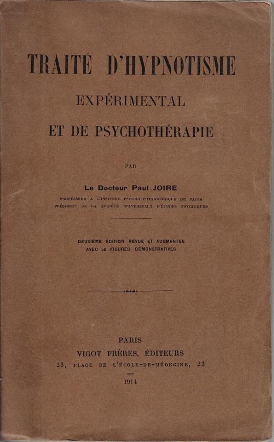 Traité d'hypnotisme expérimental et de psychothérapie - Paul Joire - copertina