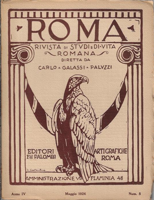 Roma rivista di studi e di vita romana, Maggio 1926, Anno IV Num. 5 - Carlo Galassi Paluzzi - copertina