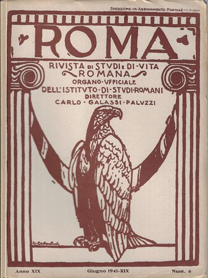 Roma rivista di studi e di vita romana, Giugno 1941, Anno XIX, Num. 6 - copertina