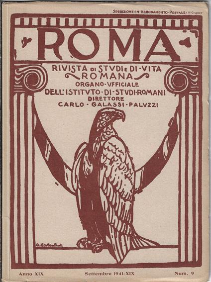 Roma rivista di studi e di vita romana, Settembre 1941, Anno XIX, Num. 9 - copertina