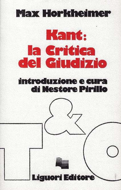 Kant: la Critica del giudizio - Max Horkheimer - copertina