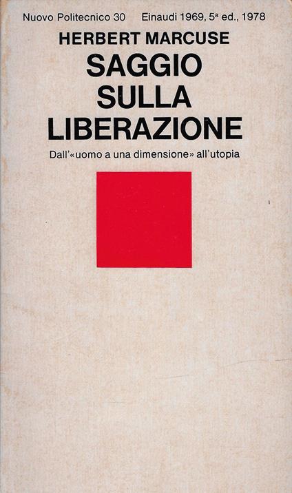 Saggio sulla liberazione - Herbert Marcuse - copertina