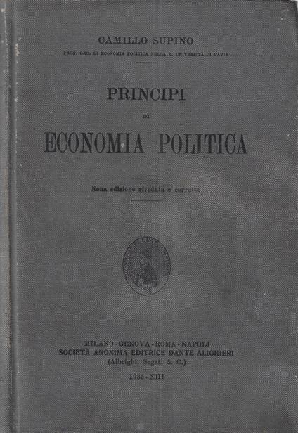 Principi di economia politica - Camillo Supino - copertina