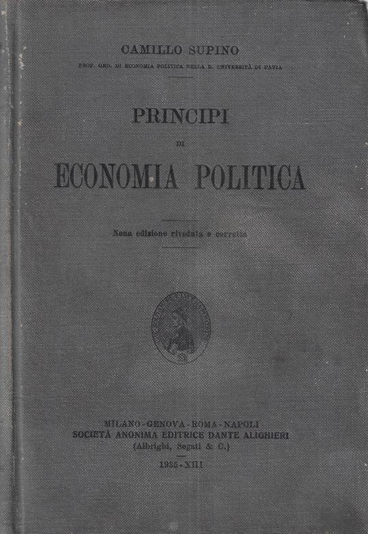 Principi di economia politica - Camillo Supino - copertina