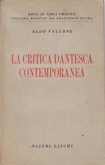 La critica dantesca contemporanea - Aldo Vallone - copertina
