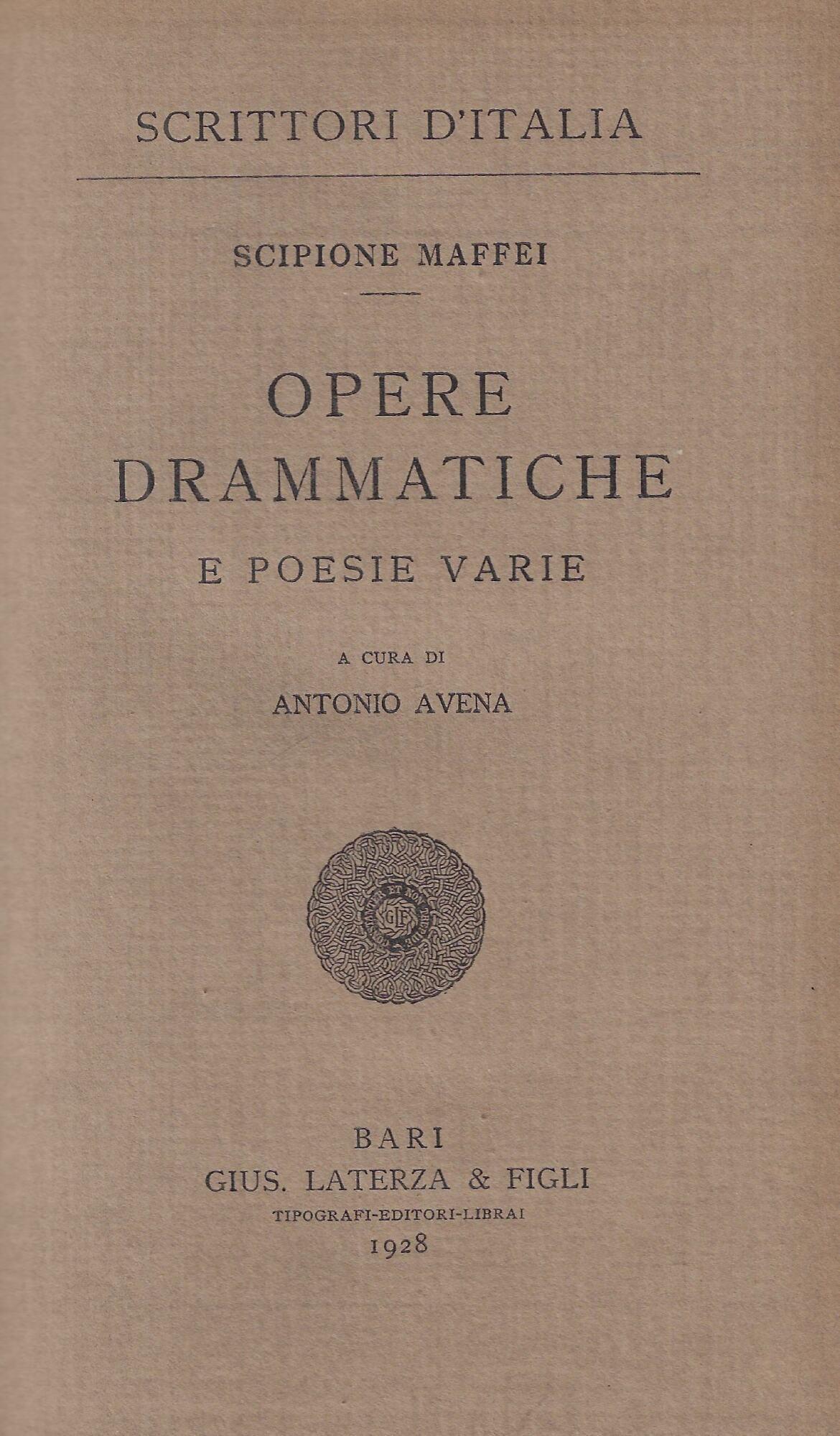Opere drammatiche e poesie varie