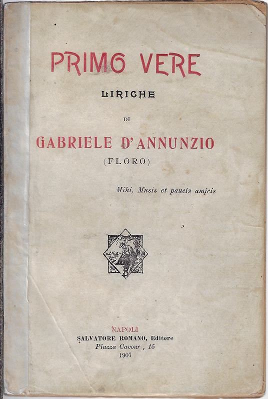 Primo vere : liriche - Gabriele D'Annunzio - copertina