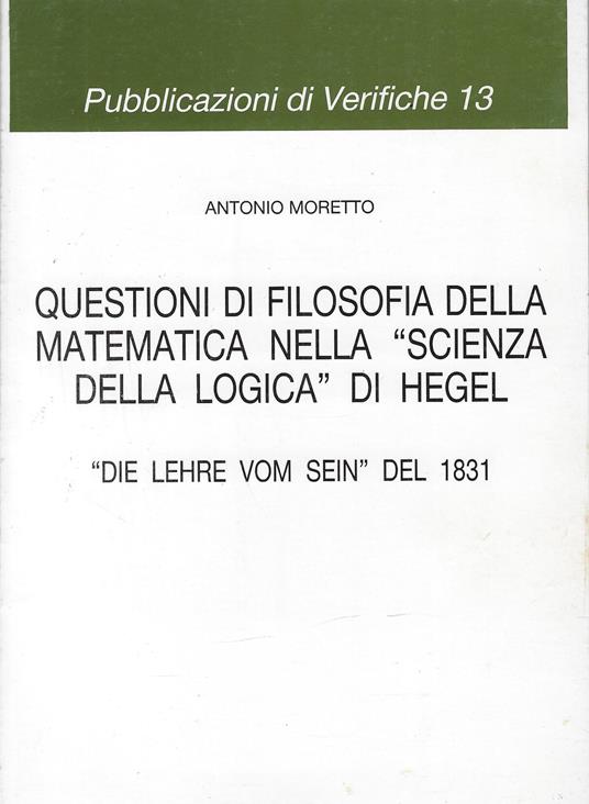 Questioni di filosofia della matematica nella Scienza della logica di Hegel - copertina