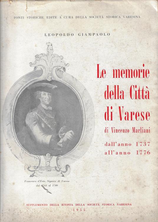 Le memorie della città di Varese : dall'anno 1737 all'anno 1776 - copertina