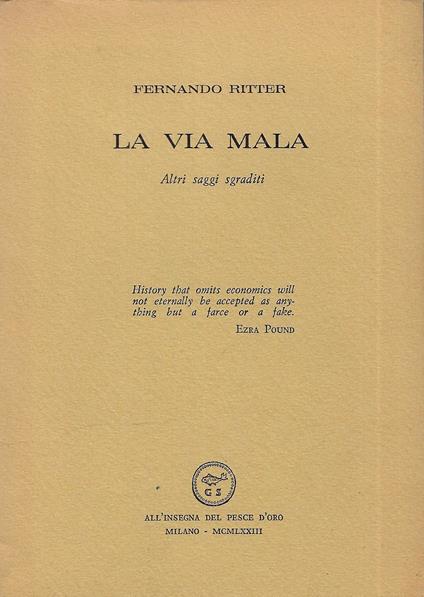 La via mala - Fernando Ritter - copertina